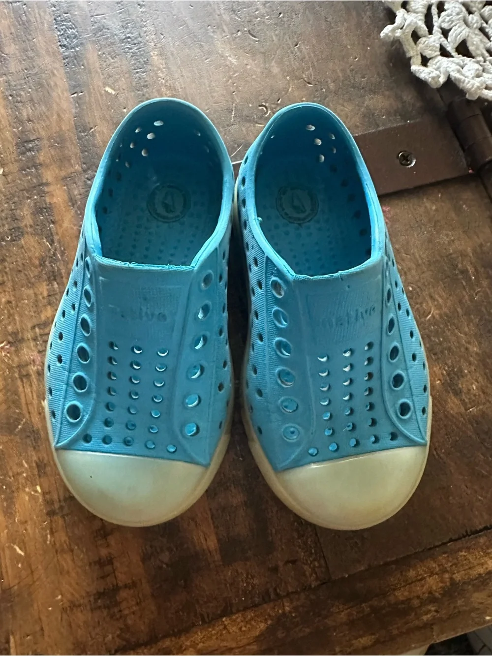 Native glow in dark Kids Light Blue Slip-On